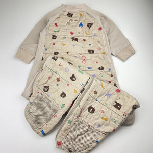 Unisex ergoPouch, 2.5 TOG organic cotton sleepsuit bag, GUC, size 2-4,  