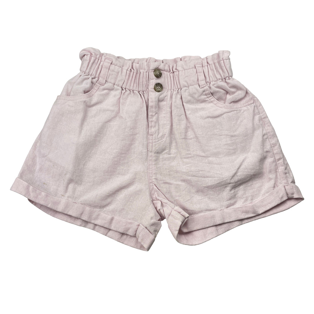 Girls David Jones, pink linen / viscose shorts elasticated, FUC, size 8,  