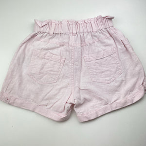 Girls David Jones, pink linen / viscose shorts elasticated, FUC, size 8,  