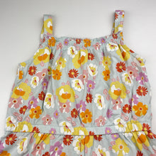 Load image into Gallery viewer, Girls floral, cotton summer playsuit (no size), armpit to armpit: 29cm,  shoulder to crotch: 51cm, GUC, size 5-6,  