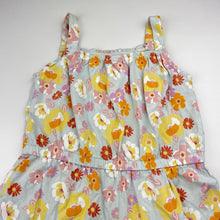 Load image into Gallery viewer, Girls floral, cotton summer playsuit (no size), armpit to armpit: 29cm,  shoulder to crotch: 51cm, GUC, size 5-6,  