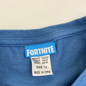 Boys FORTNITE, cotton tee / top, Agent Jones Surfer Shark, light marks on front, FUC, size 12,  