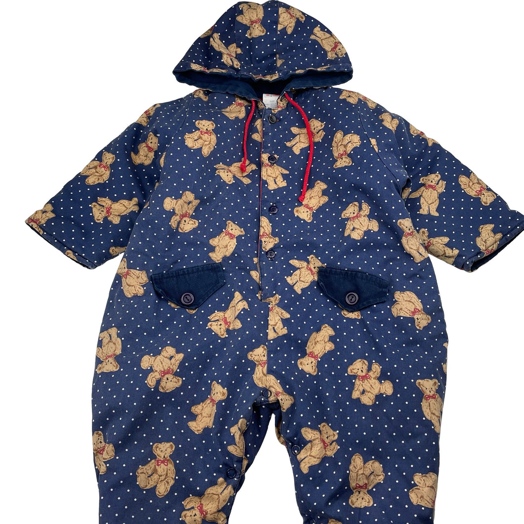 Unisex THE KIDS CLOTHING CO, vintage wadded pram suit romper, wash fade, FUC, size 1,  