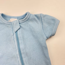 Load image into Gallery viewer, Boys Baby Berry, blue waffle cotton zip romper, GUC, size 0000,  