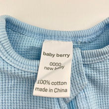 Load image into Gallery viewer, Boys Baby Berry, blue waffle cotton zip romper, GUC, size 0000,  