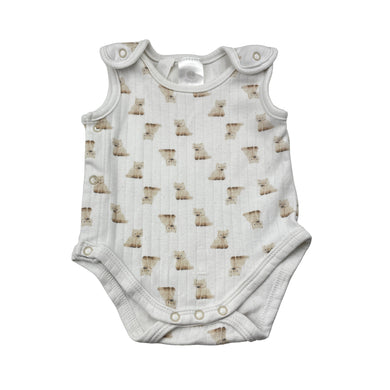 Unisex Dymples, ribbed singletsuit romper, bears, FUC, size 0000,  