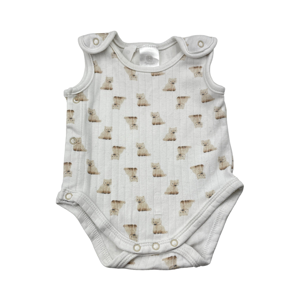 Unisex Dymples, ribbed singletsuit romper, bears, FUC, size 0000,  