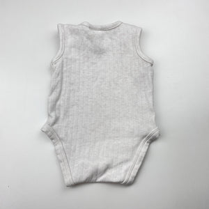 Unisex Dymples, ribbed singletsuit romper, bear, GUC, size 0000,  