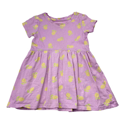 Girls Mango, cotton casual dress, lemons, FUC, size 2, L: 44cm