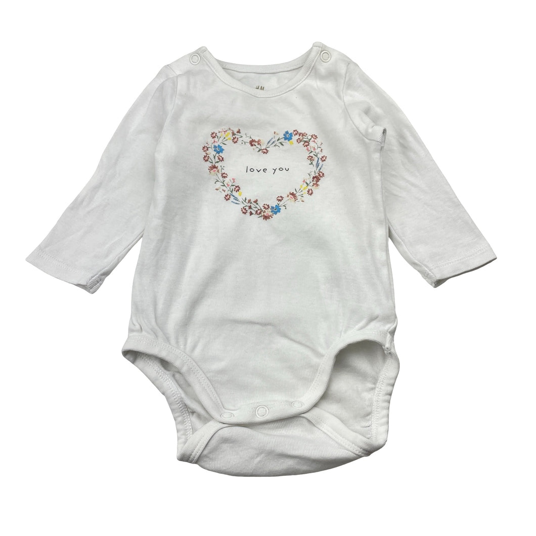 Girls H&M, organic cotton bodysuit / romper, GUC, size 000,  