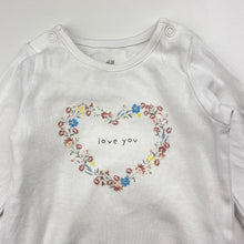 Load image into Gallery viewer, Girls H&amp;M, organic cotton bodysuit / romper, GUC, size 000,  