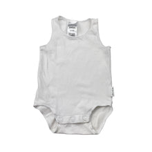 Load image into Gallery viewer, Unisex Bonds, white stretchy singlestsuit romper, GUC, size 0000,  