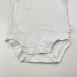 Unisex Bonds, white stretchy singlestsuit romper, GUC, size 0000,  