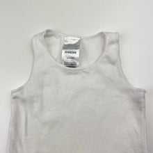 Load image into Gallery viewer, Unisex Bonds, white stretchy singlestsuit romper, GUC, size 0000,  