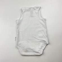 Load image into Gallery viewer, Unisex Bonds, white stretchy singlestsuit romper, GUC, size 0000,  