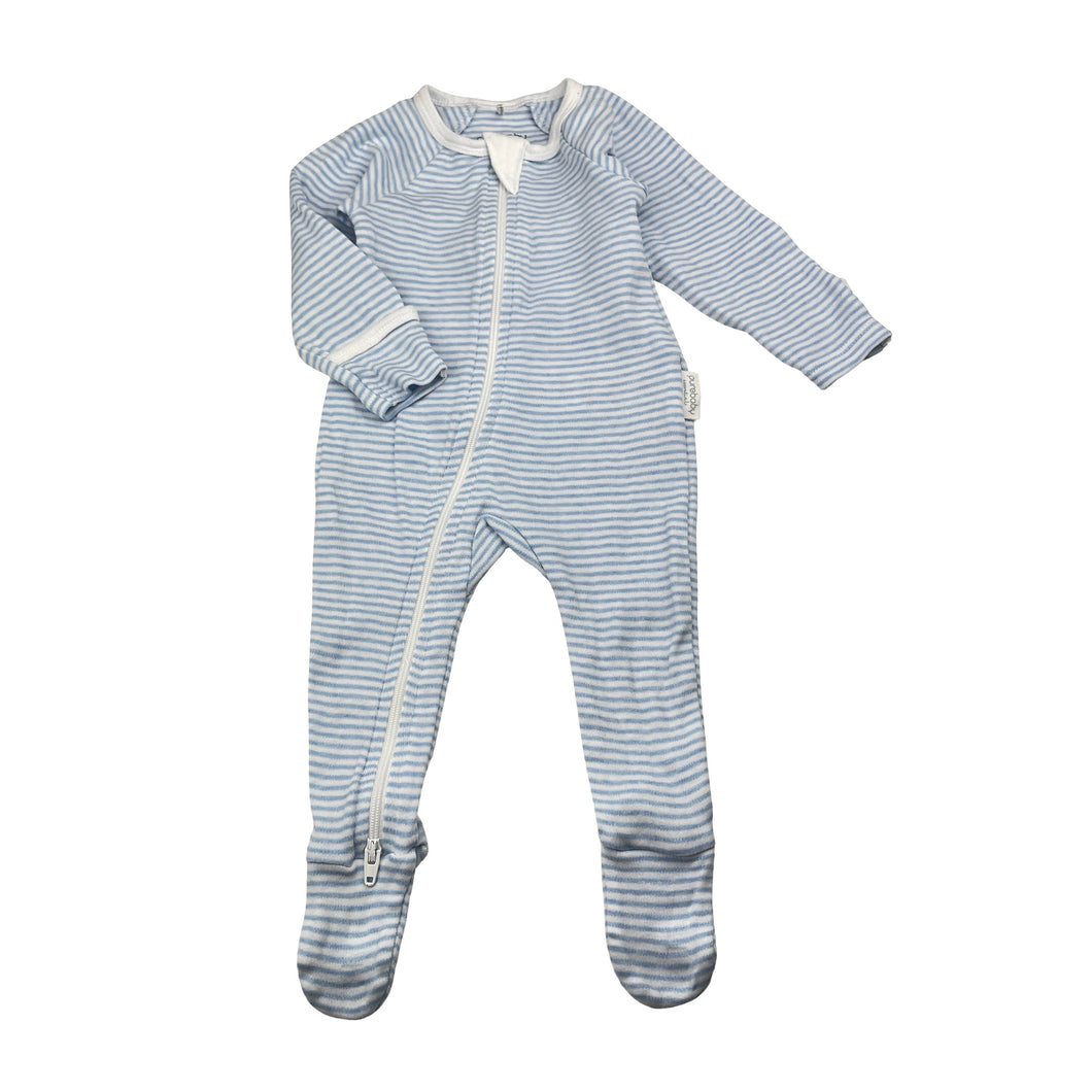 Unisex Purebaby, organic cotton zip coverall / romper, EUC, size 000,  