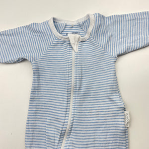 Unisex Purebaby, organic cotton zip coverall / romper, EUC, size 000,  
