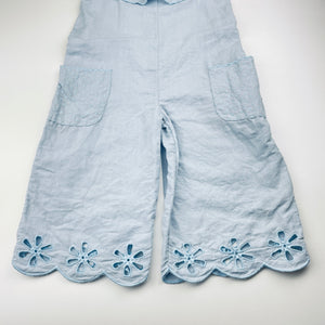 Girls STELLA McCARTNEY, linen / cotton broderie trim jumpsuit, light mark left armpit, FUC, size 3,  