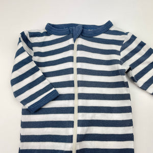 Unisex Gaia, organic cotton zip coverall / romper, wash fade, FUC, size 000,  