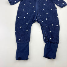 Load image into Gallery viewer, Unisex Bonds, navy terry zip Wondersuit / zippy / romper, FUC, size 00,  