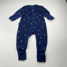 Load image into Gallery viewer, Unisex Bonds, navy terry zip Wondersuit / zippy / romper, FUC, size 00,  