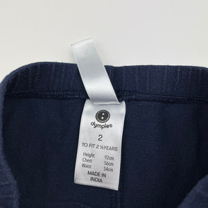 Girls Dymples, navy stretchy leggings, wash fade, FUC, size 2,  