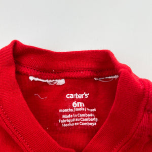 Unisex Carter's, red cotton bodysuit / romper, FUC, size 00-0,  