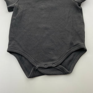 Unisex Anko, grey ribbed bodysuit / romper, GUC, size 0,  