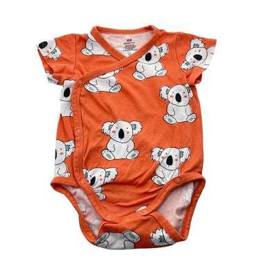 Unisex H&M, organic cotton bodysuit / romper, koalas, EUC, size 0,  