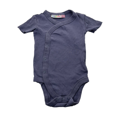Unisex Higgledee, ribbed cotton bodysuit / romper, GUC, size 0,  