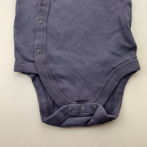 Unisex Higgledee, ribbed cotton bodysuit / romper, GUC, size 0,  