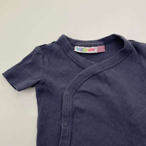 Unisex Higgledee, ribbed cotton bodysuit / romper, GUC, size 0,  