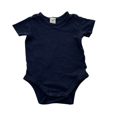 Unisex Target, navy organic cotton bodysuit / romper, EUC, size 0,  