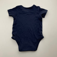 Load image into Gallery viewer, Unisex Target, navy organic cotton bodysuit / romper, EUC, size 0,  