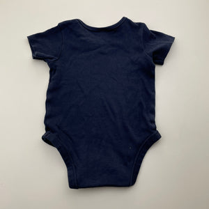 Unisex Target, navy organic cotton bodysuit / romper, EUC, size 0,  
