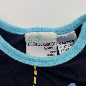 Unisex Peter Alexander, navy pyjama tee / top, GUC, size 0,  