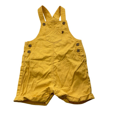 Boys Sprout, yellow cotton overalls / shortalls, EUC, size 0,  