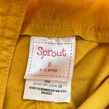 Load image into Gallery viewer, Boys Sprout, yellow cotton overalls / shortalls, EUC, size 0,  
