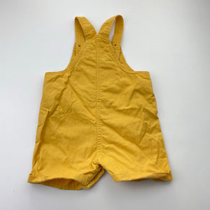 Boys Sprout, yellow cotton overalls / shortalls, EUC, size 0,  