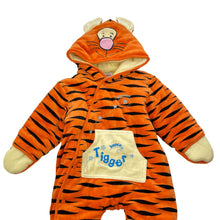 Load image into Gallery viewer, Unisex Disney, Winnie the Pooh Tigger wadded velour romper, EUC, size 0,  