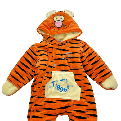 Unisex Disney, Winnie the Pooh Tigger wadded velour romper, EUC, size 0,  