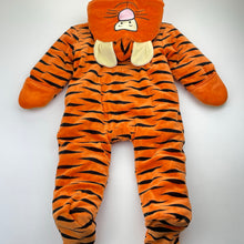 Load image into Gallery viewer, Unisex Disney, Winnie the Pooh Tigger wadded velour romper, EUC, size 0,  