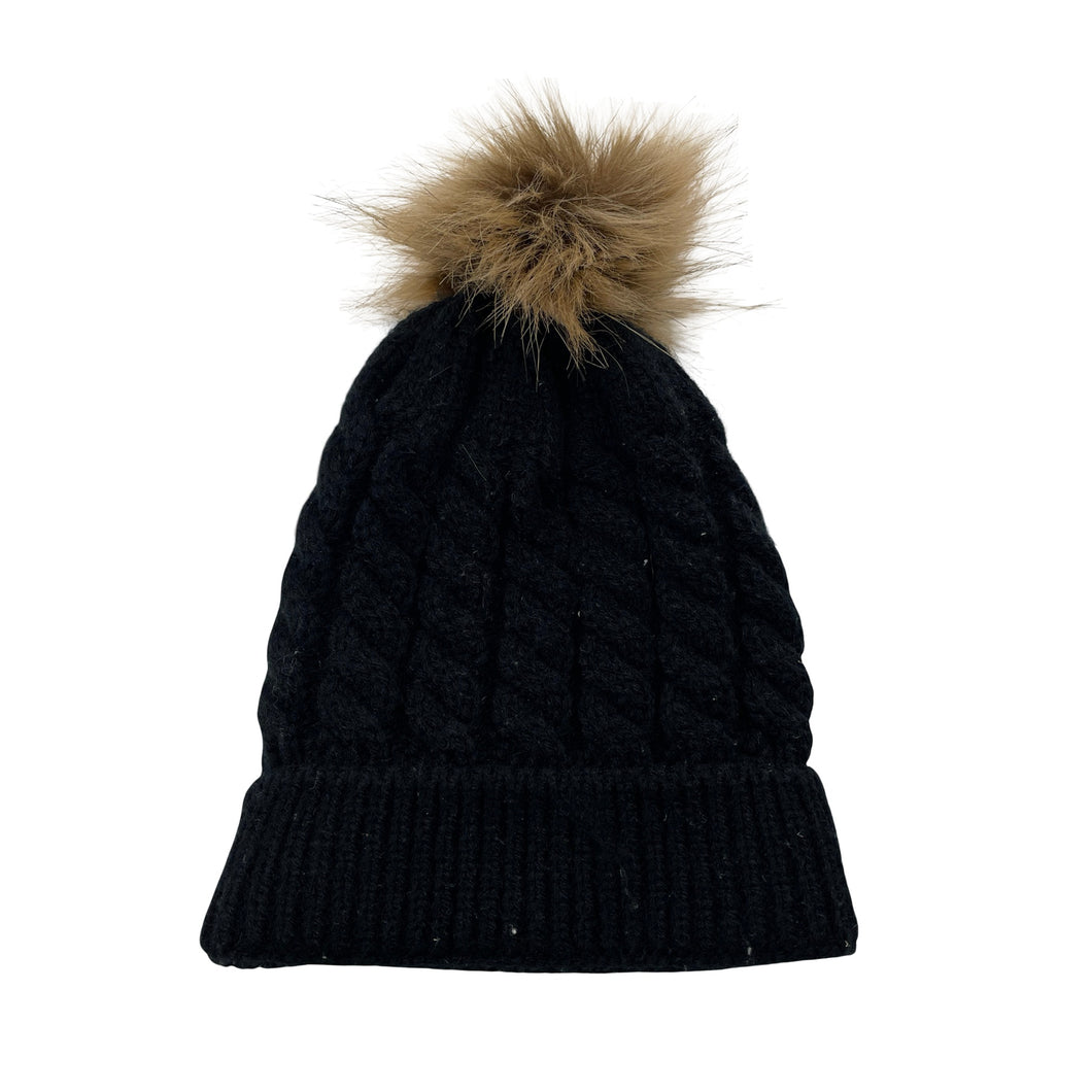 Unisex black, knitted hat / beanie, GUC, size 1-3,  