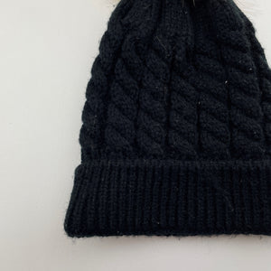 Unisex black, knitted hat / beanie, GUC, size 1-3,  