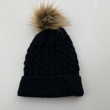 Load image into Gallery viewer, Unisex black, knitted hat / beanie, GUC, size 1-3,  