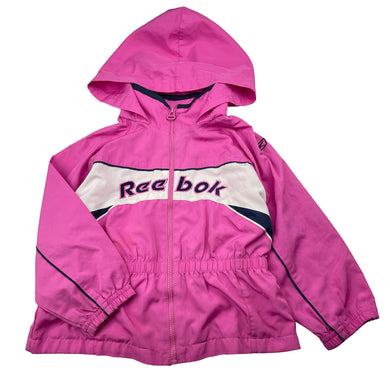 Girls Reebok, vintage lightweight jacket, marks front & sleeves, FUC, size 4,  