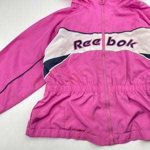 Girls Reebok, vintage lightweight jacket, marks front & sleeves, FUC, size 4,  