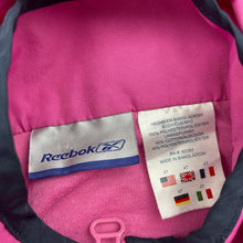 Load image into Gallery viewer, Girls Reebok, vintage lightweight jacket, marks front &amp; sleeves, FUC, size 4,  