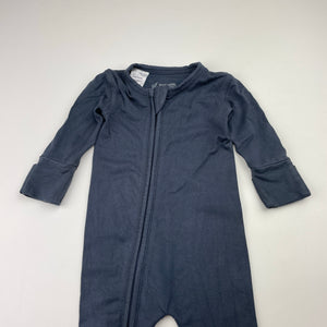 Unisex BOODY, lightweight stretchy zip romper, FUC, size 0000,  