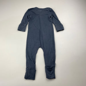 Unisex BOODY, lightweight stretchy zip romper, FUC, size 0000,  